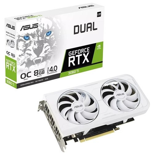 Asus Dual GeForce RTX 3060 Ti OC White DUAL-RTX3060TI-O8GD6X-WHITE 8GB  GDDR6X 256Bit DX12 Gaming (Oyuncu) Ekran Kartı - incehesap.com