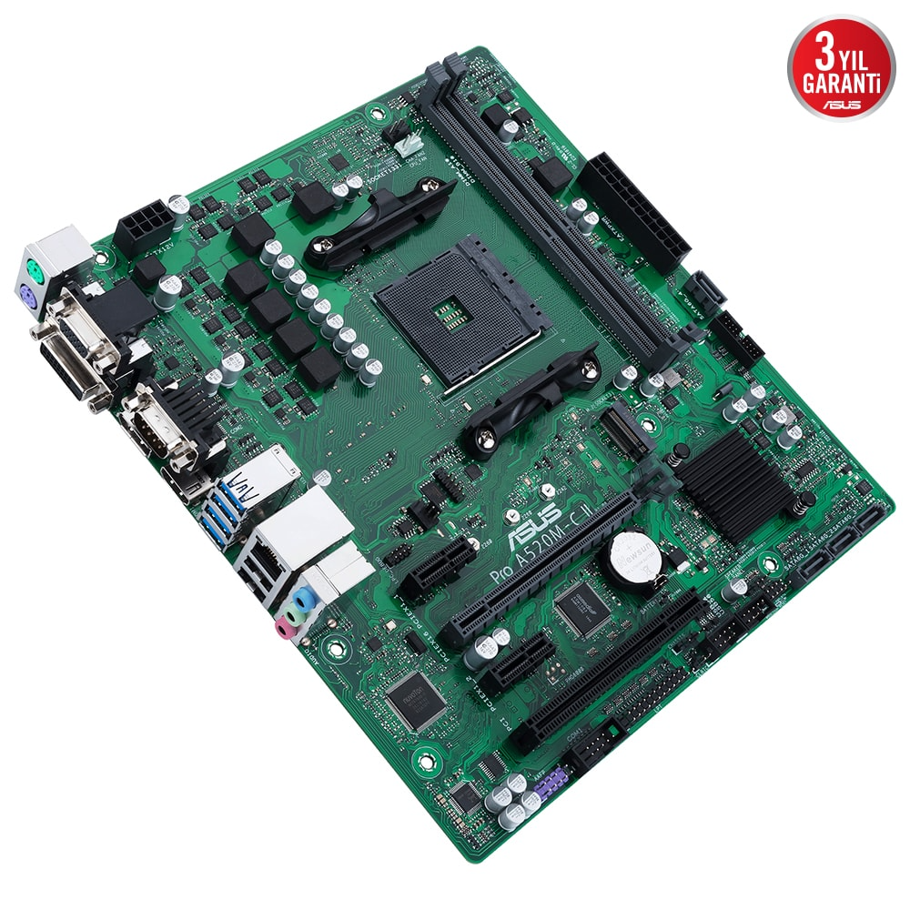 ASUS PRO A520M-C II/CSM 4866MHz (OC) DDR4 Soket AM4 M.2 HDMI DP DVI VGA  MATX Anakart - Gaming.Gen.TR