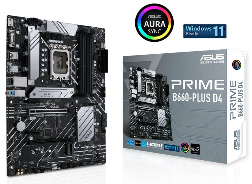 ASUS PRIME B660-PLUS D4 Intel B660 Soket 1700 DDR4 5066MHz (OC) M.2 Anakart  - Gaming.Gen.TR