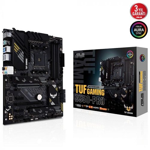 Asus TUF Gaming B550-PRO AMD B550 Soket AM4 DDR4 4600(OC)MHz ATX Gaming  (Oyuncu) Anakart - incehesap.com