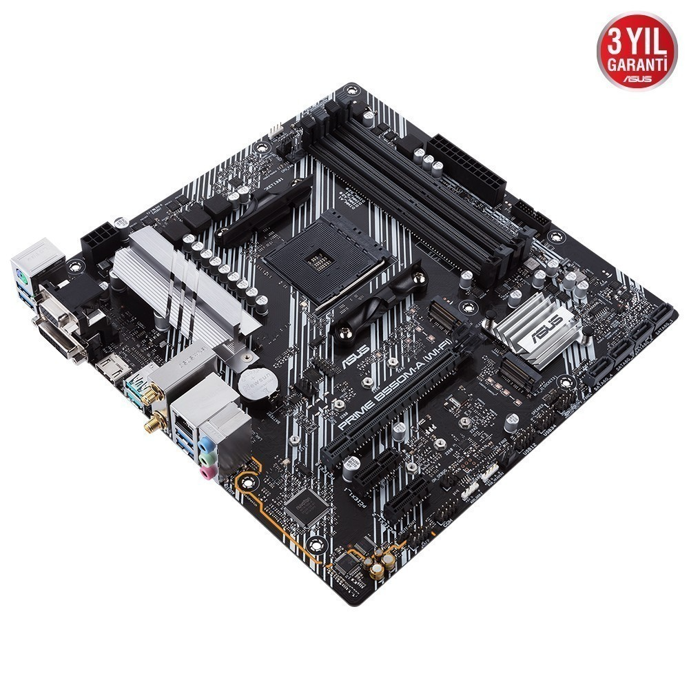 ASUS PRIME B550M-A (WI-FI) 4600MHz(OC) DDR4 Soket AM4 M.2 HDMI VGA DVI MATX Anakart - Gaming.Gen.TR