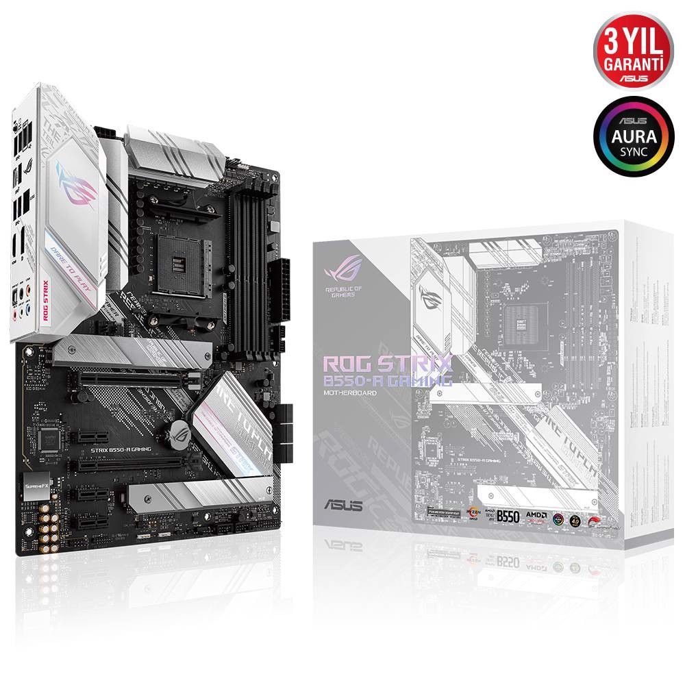 ASUS ROG STRIX B550-A GAMING 5100MHz(OC) DDR4 Soket AM4 M.2 HDMI DP ATX  Anakart | ITOPYA