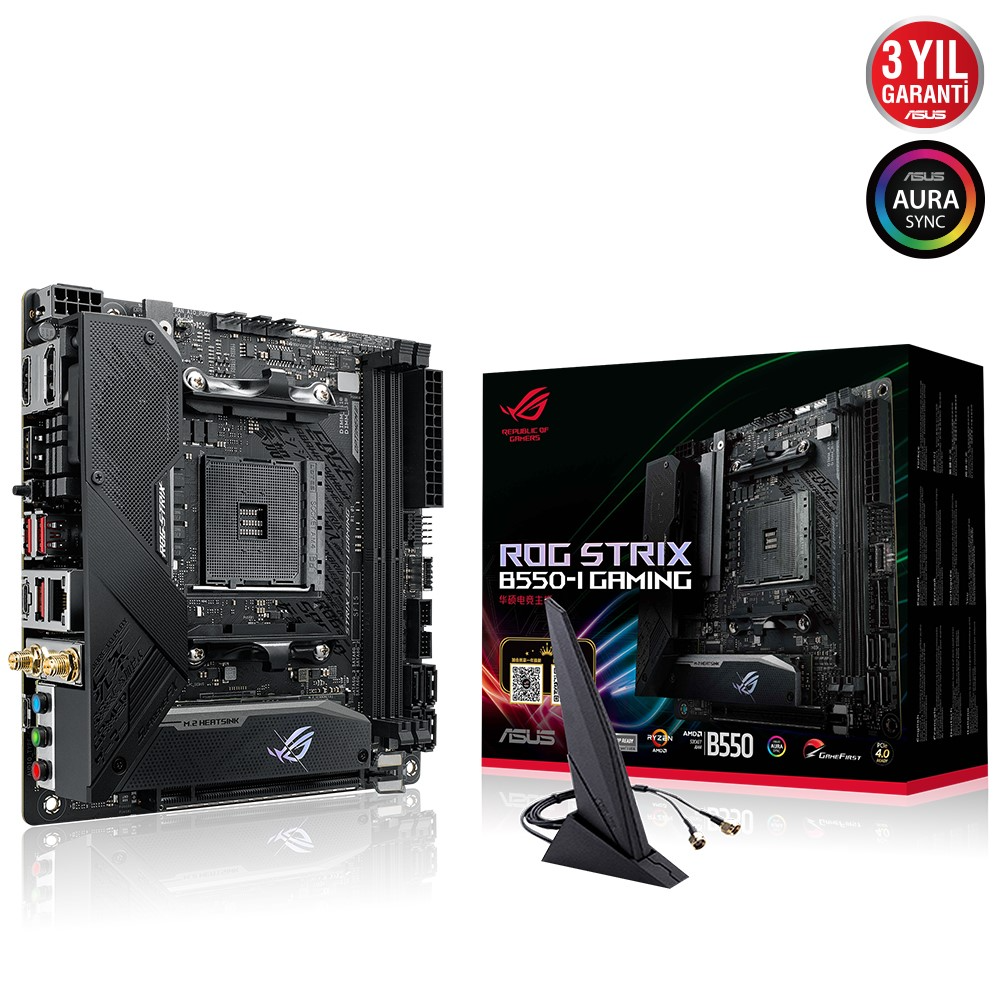 Asus Rog Strix B550-I Gaming Amd Am4 3.Nesil Ddr4 Dp Hdmı Anakart(Oem Brd  Asus Rs B550I)