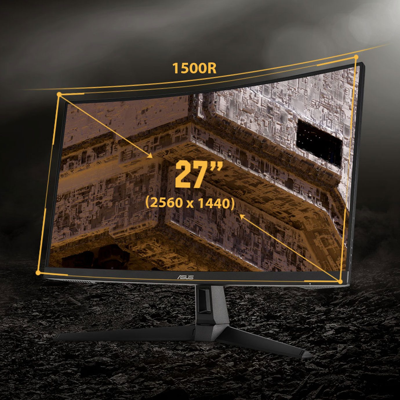 Asus tuf gaming vg27wq1b 27 inç 165hz 1ms va freesync qhd curved gaming monitör